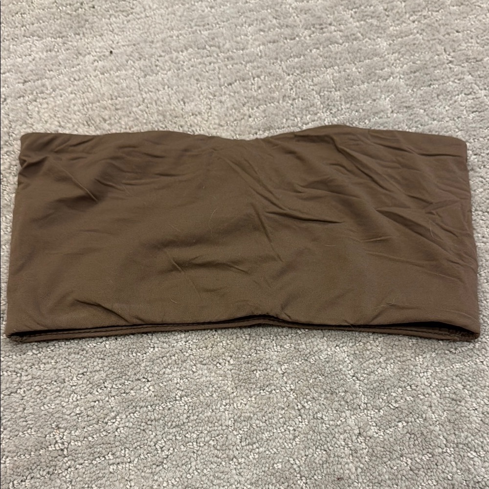 SKIMS Brown Strapless Bandeau Top